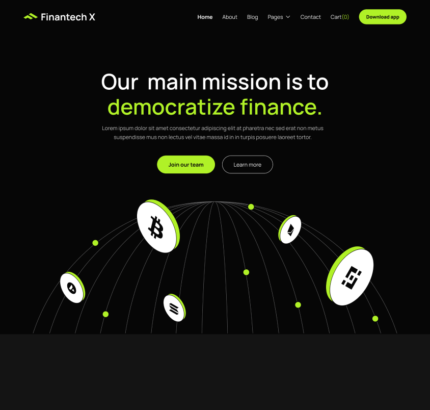 Hero Strip About Page - Finantech X Webflow Template
