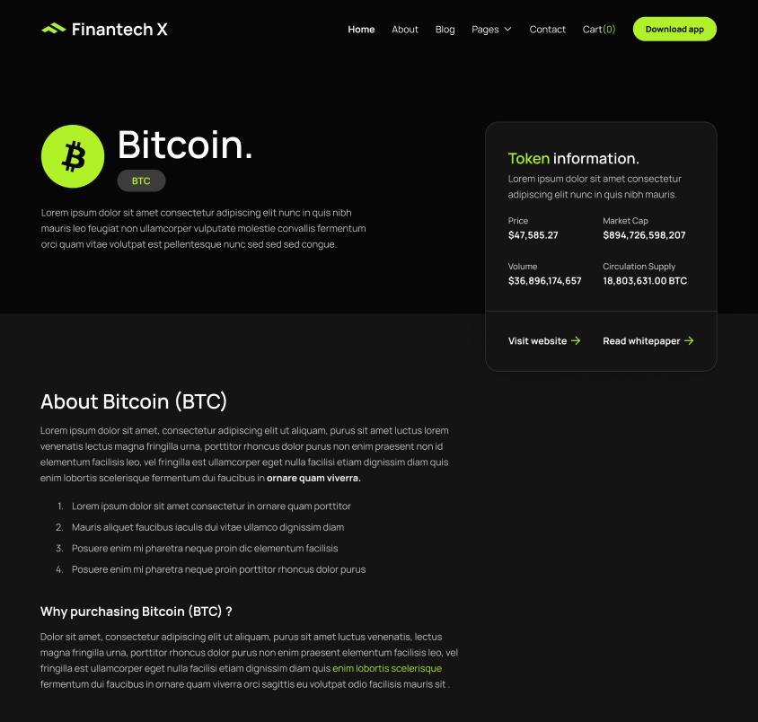 Hero Strip Plan Page - Finantech X Webflow Template
